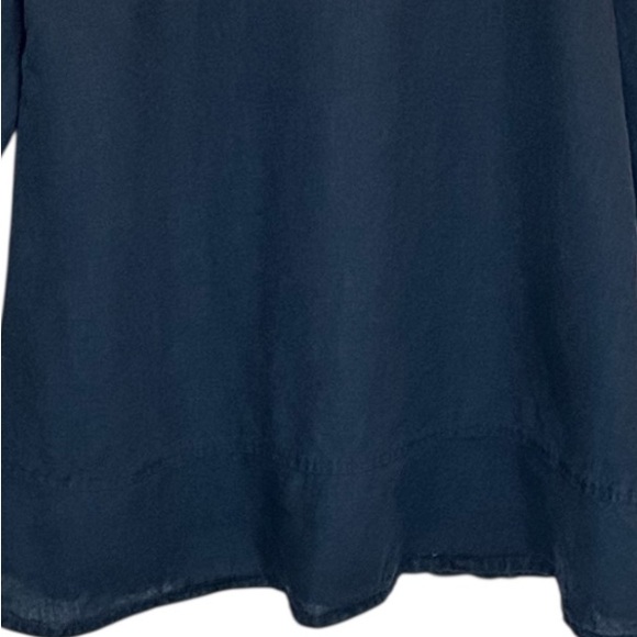 VTG Flax Navy Linen Long Sleeve Button-Up Relaxed Fit Tunic - Medium - Picture 7 of 10